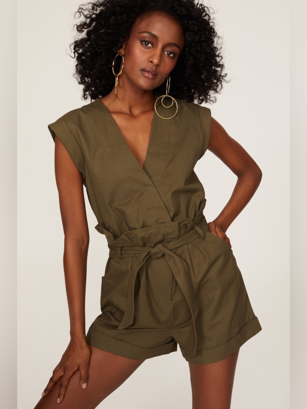 Olive Green Canvas Romper Marissa Webb Sz 2